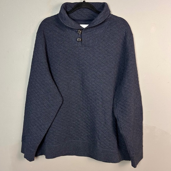 Billy Reid Other - Billy Reid Shawl Collar Sweater XXL Navy Workwear Trim Fit Gentleman Elbow Patch